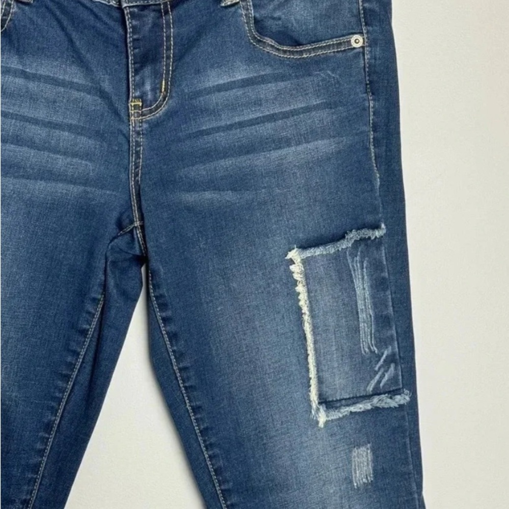 Armani Exchange (A|X) Dark Denim Distressed Cropped Jeans